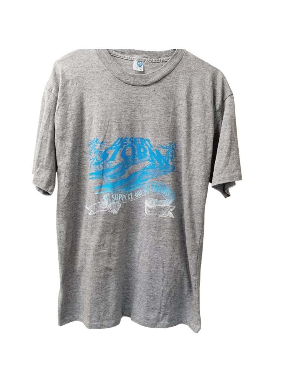 Vintage Desert Storm Unisex T-Shirt XL Gray Graphics Crew Neck Short Sleeve